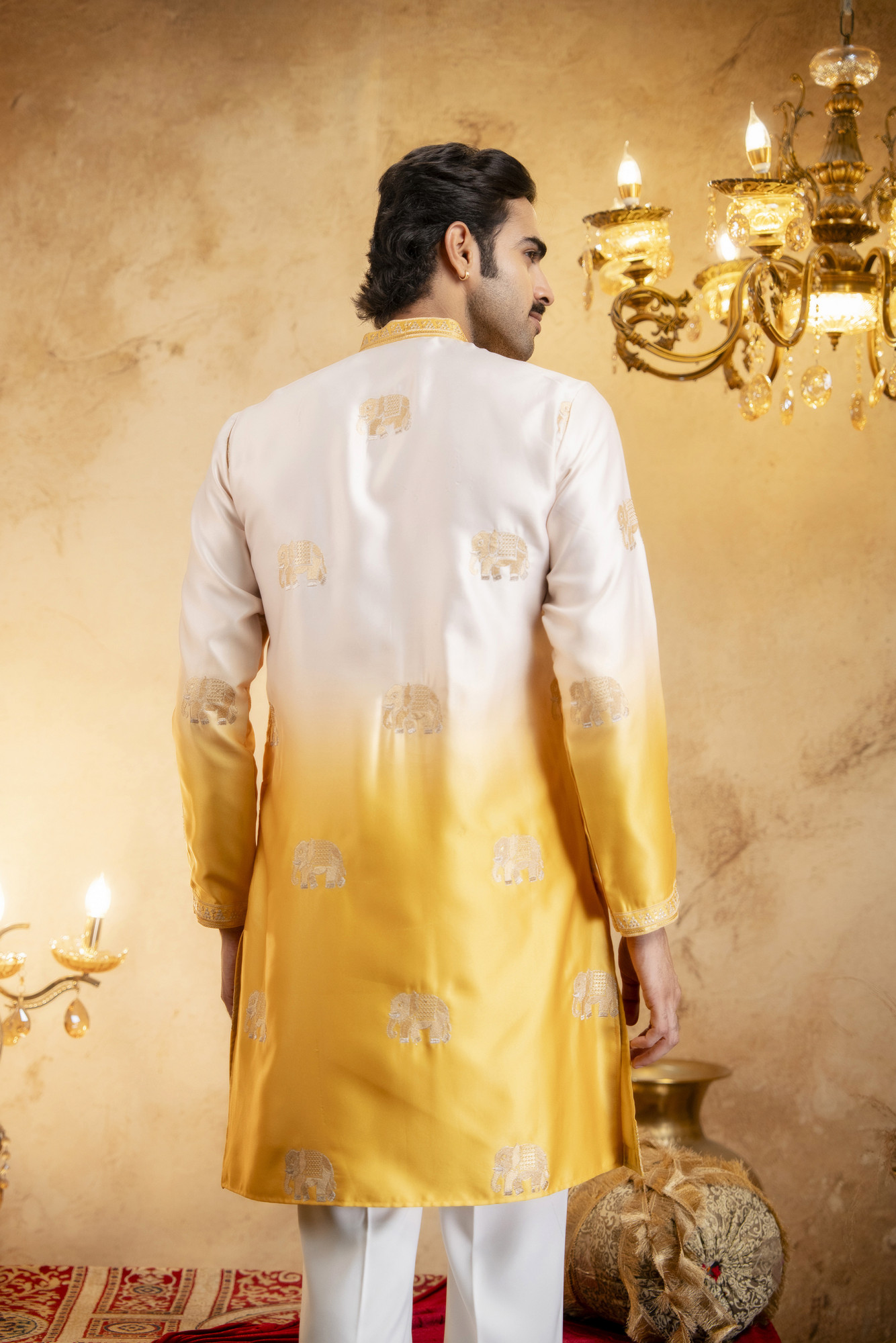 Ombre Kurta In Yellow