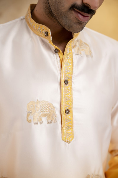 Ombre Kurta In Yellow
