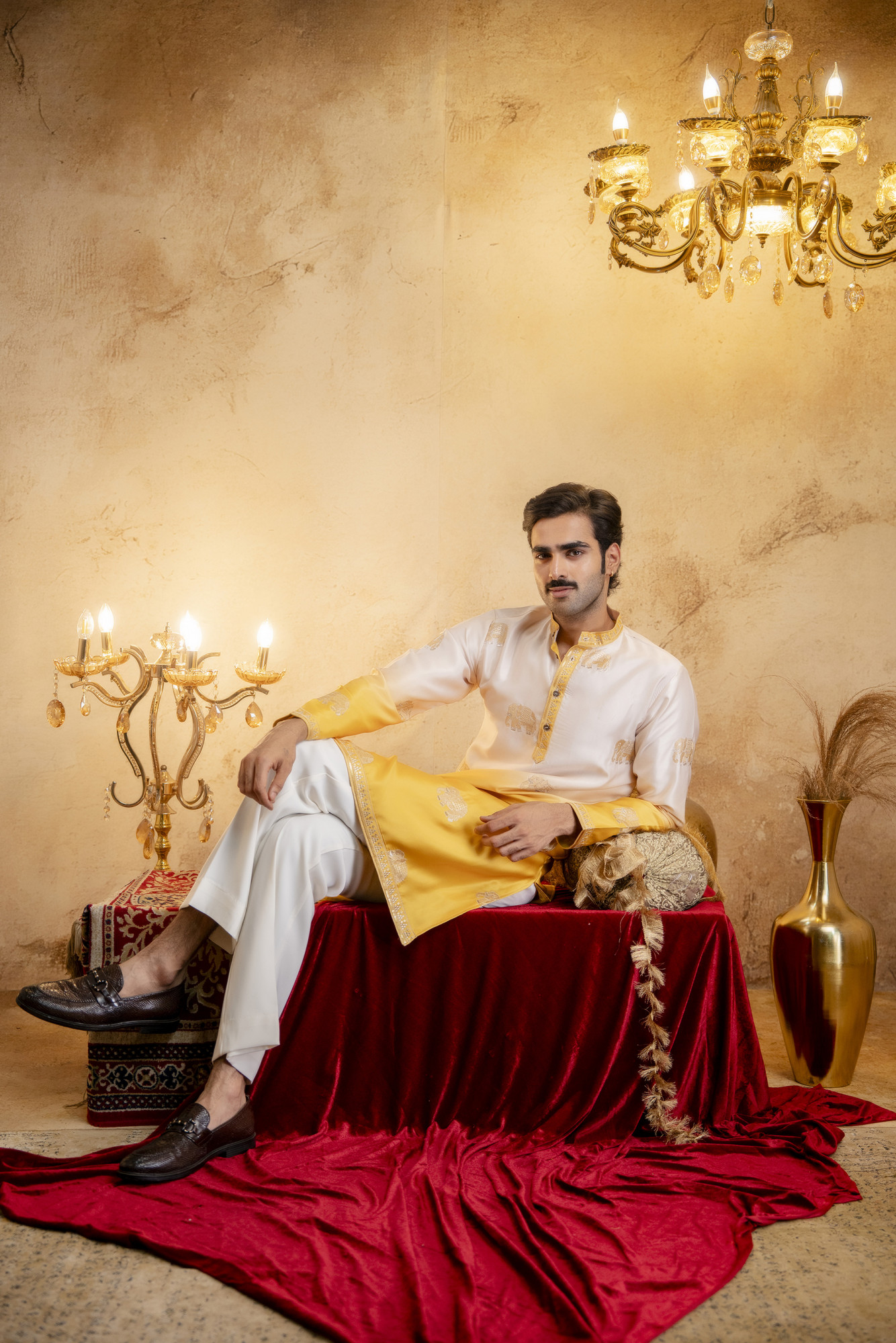 Ombre Kurta In Yellow