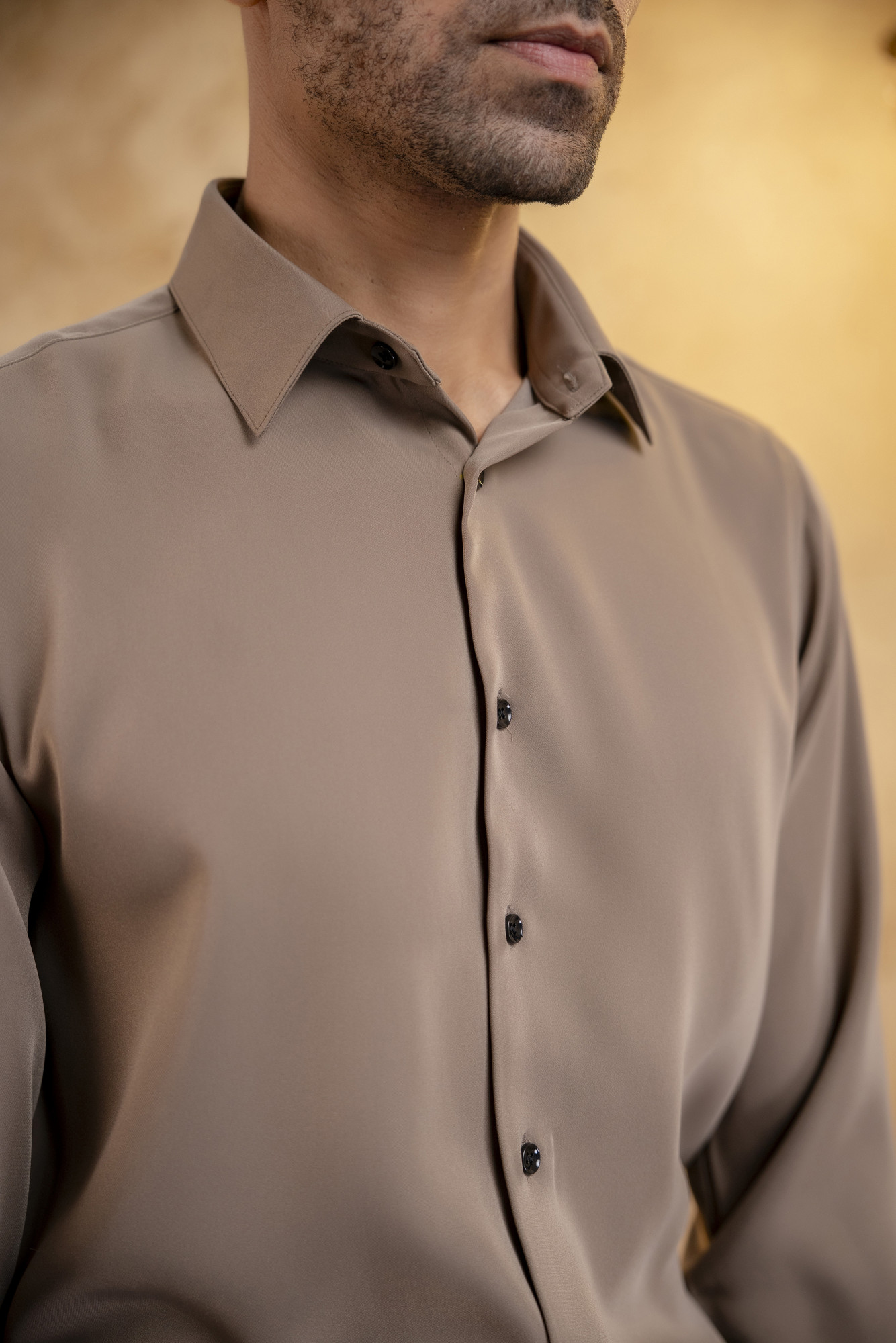 Classic Japanese Solid Shirt In Stone