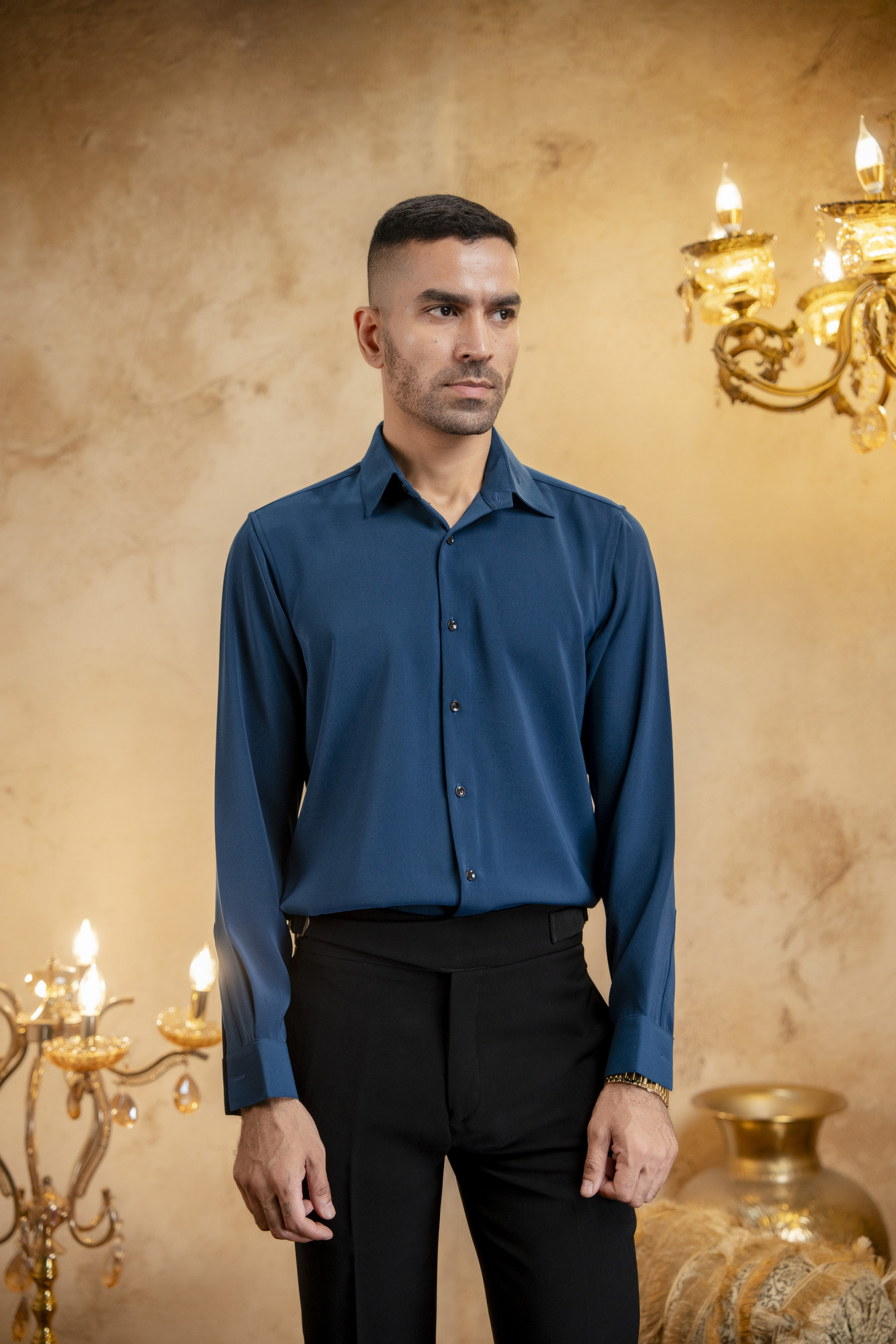 Classic Japanese Solid Shirt In Teal