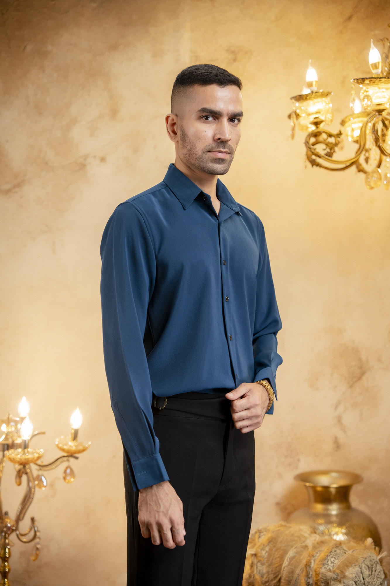 Classic Japanese Solid Shirt In Teal