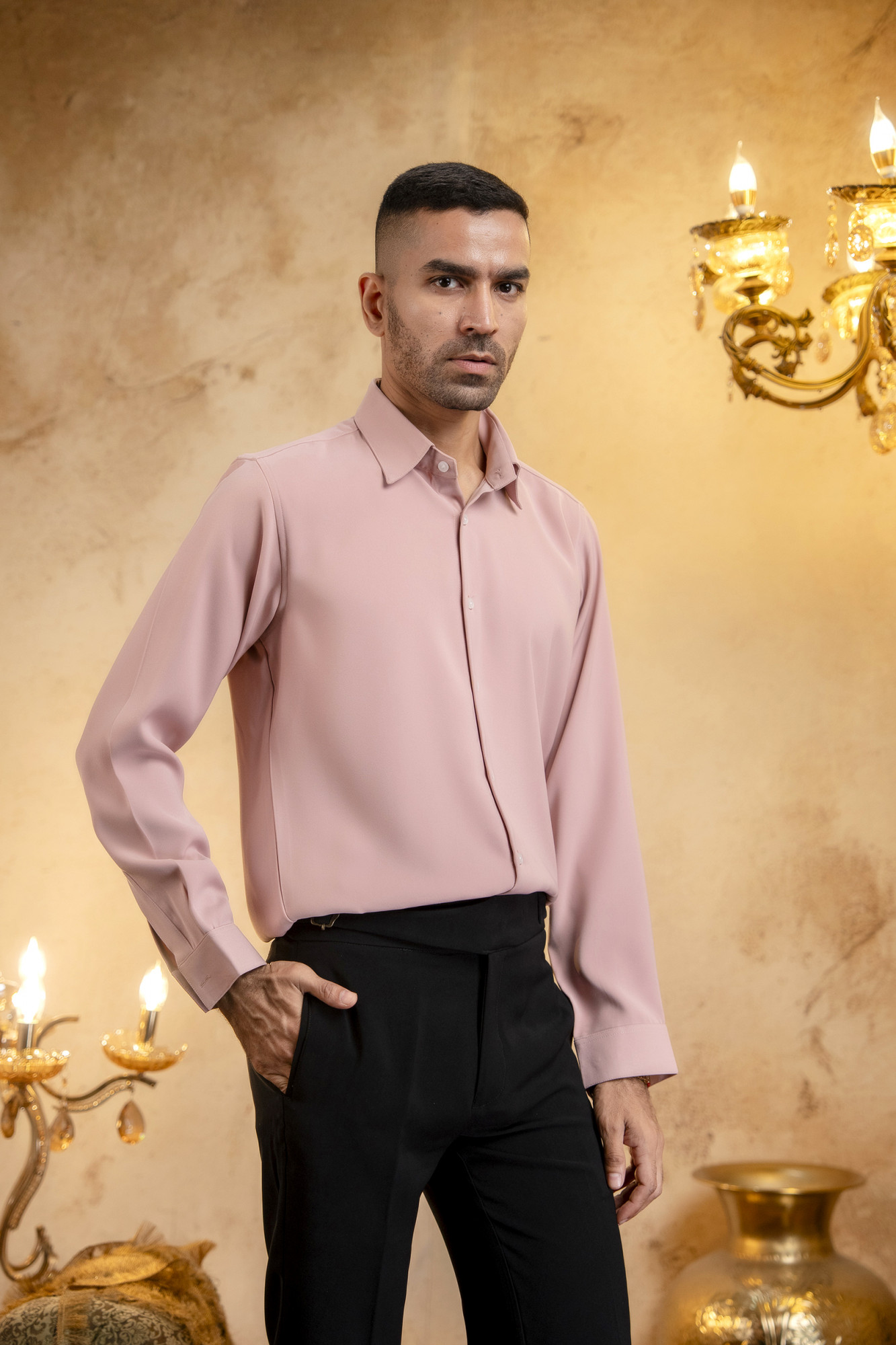 Classic Japanese Solid Shirt In Pink