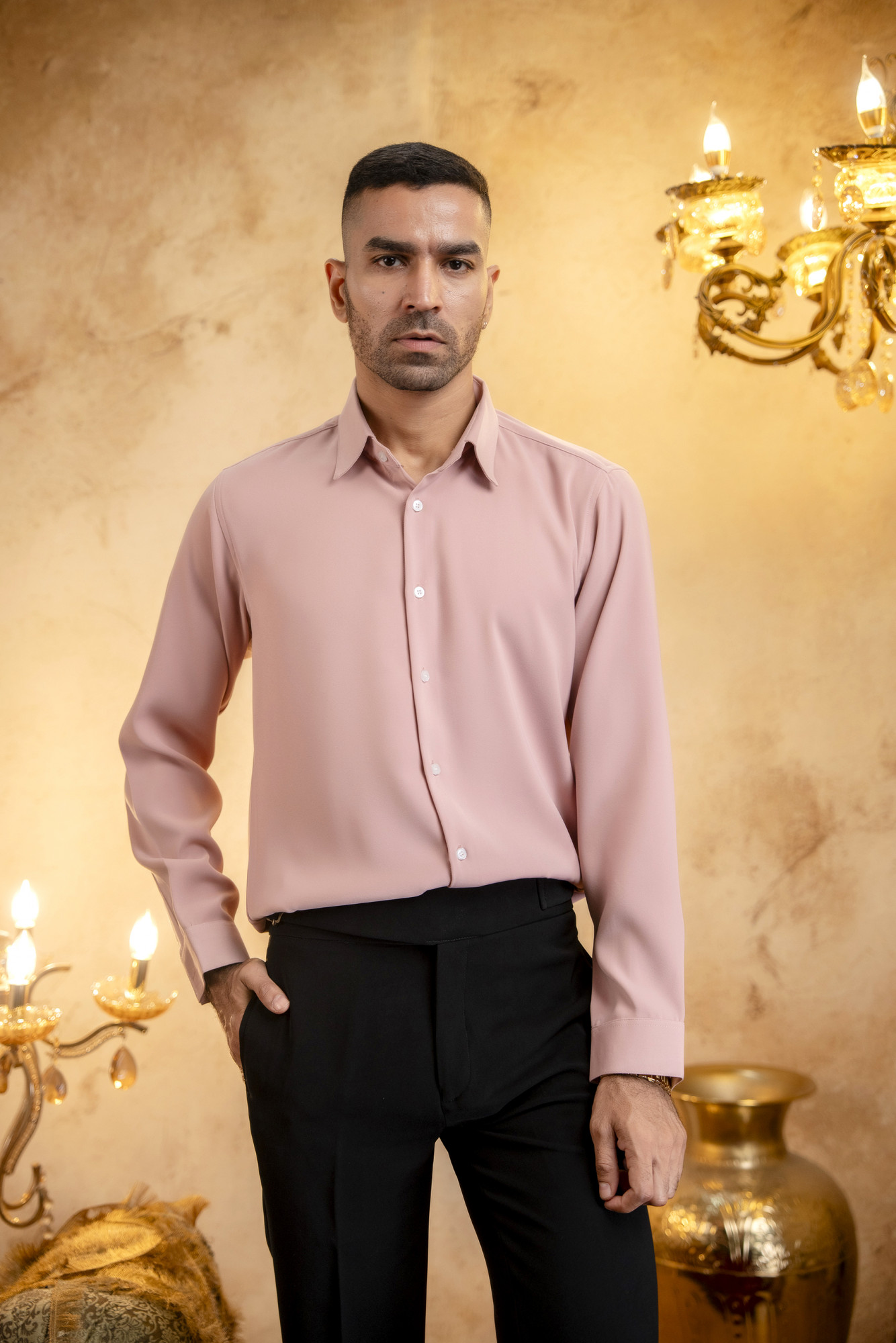 Classic Japanese Solid Shirt In Pink