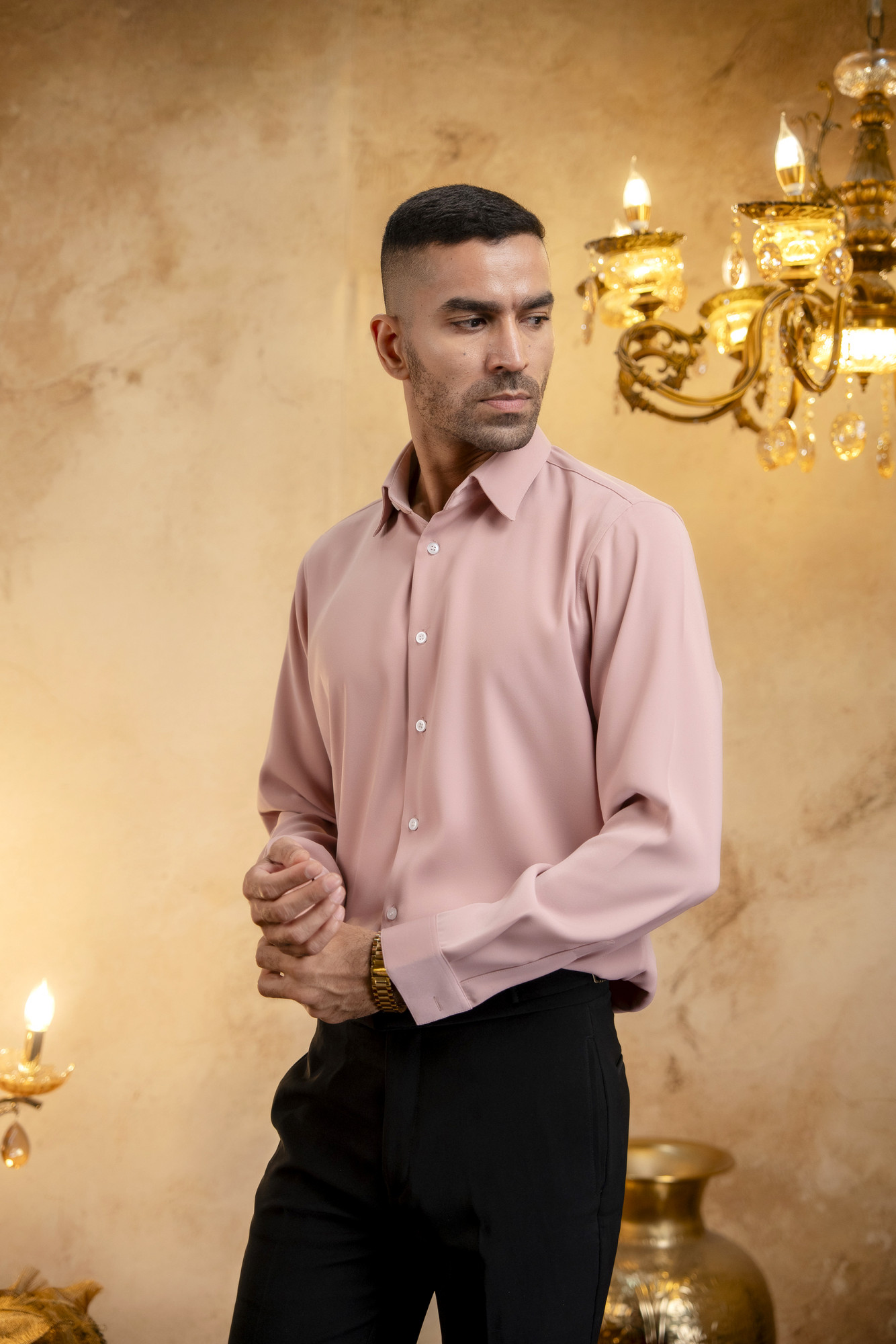 Classic Japanese Solid Shirt In Pink