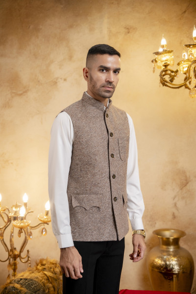 Patch Pocket Half Jacket In Wool