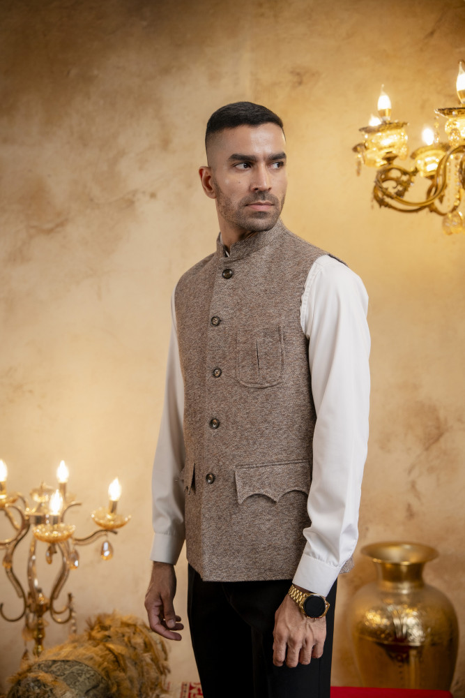 Image of Patch Pocket Half Jacket In Wool