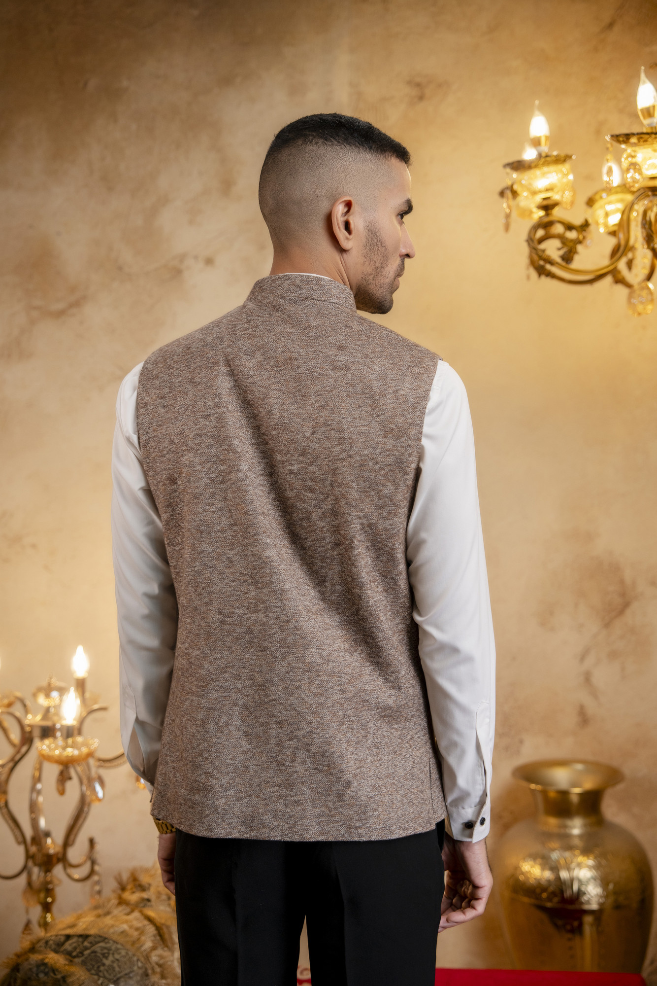 Patch Pocket Half Jacket In Wool