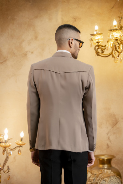 Japanese Patch Pocket Blazer In Stone