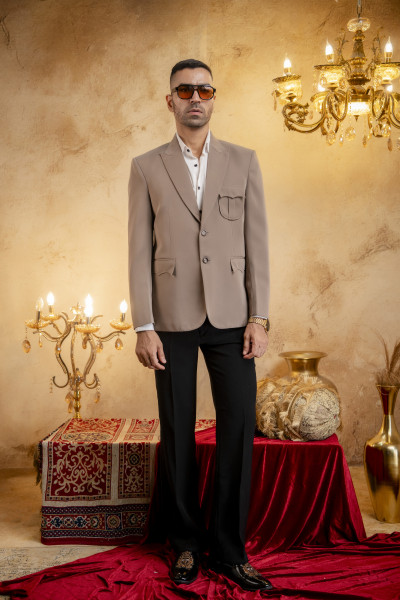 Japanese Patch Pocket Blazer In Stone