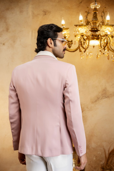Piped Patch Pocket Blazer In Pink