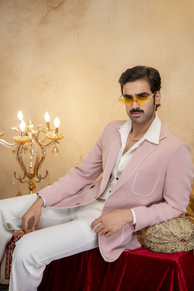 Image of Piped Patch Pocket Blazer In Pink
