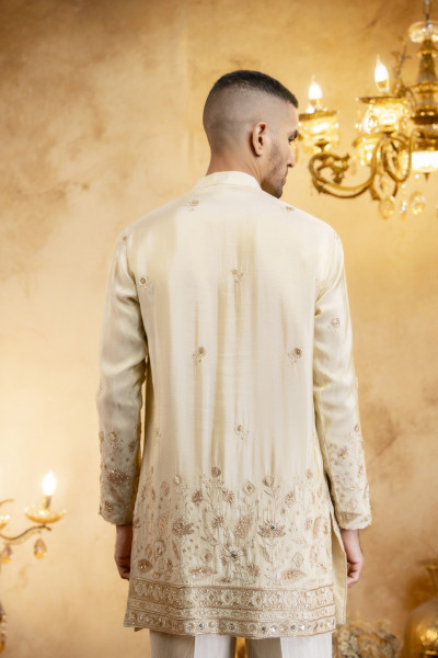 Stone Embroidered Kurta Dupatta In Organza