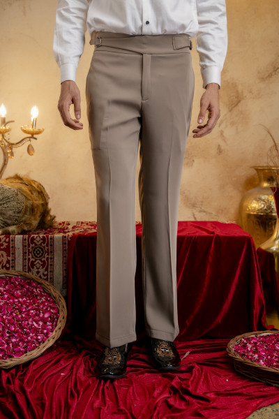 Japanese Bootcut Fit Gurkha Pants In Stone