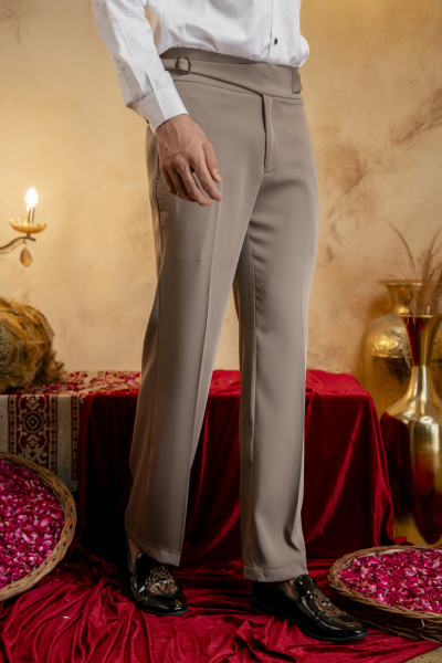 Japanese Bootcut Fit Gurkha Pants In Stone
