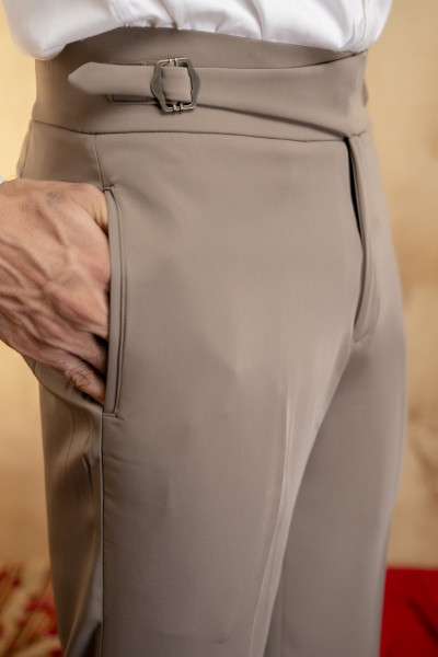 Japanese Bootcut Fit Gurkha Pants In Stone