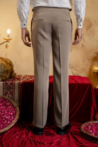 Japanese Bootcut Fit Gurkha Pants In Stone