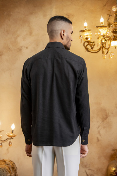 Laced Relax Fit Shirt In Black