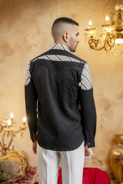 Black & White Patched Shirt