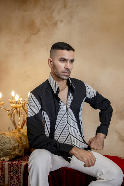Black & White Patched Shirt