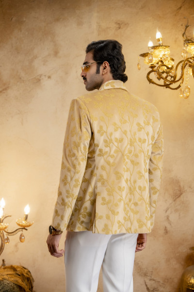 Embroidered Chained Jacket In Velvet