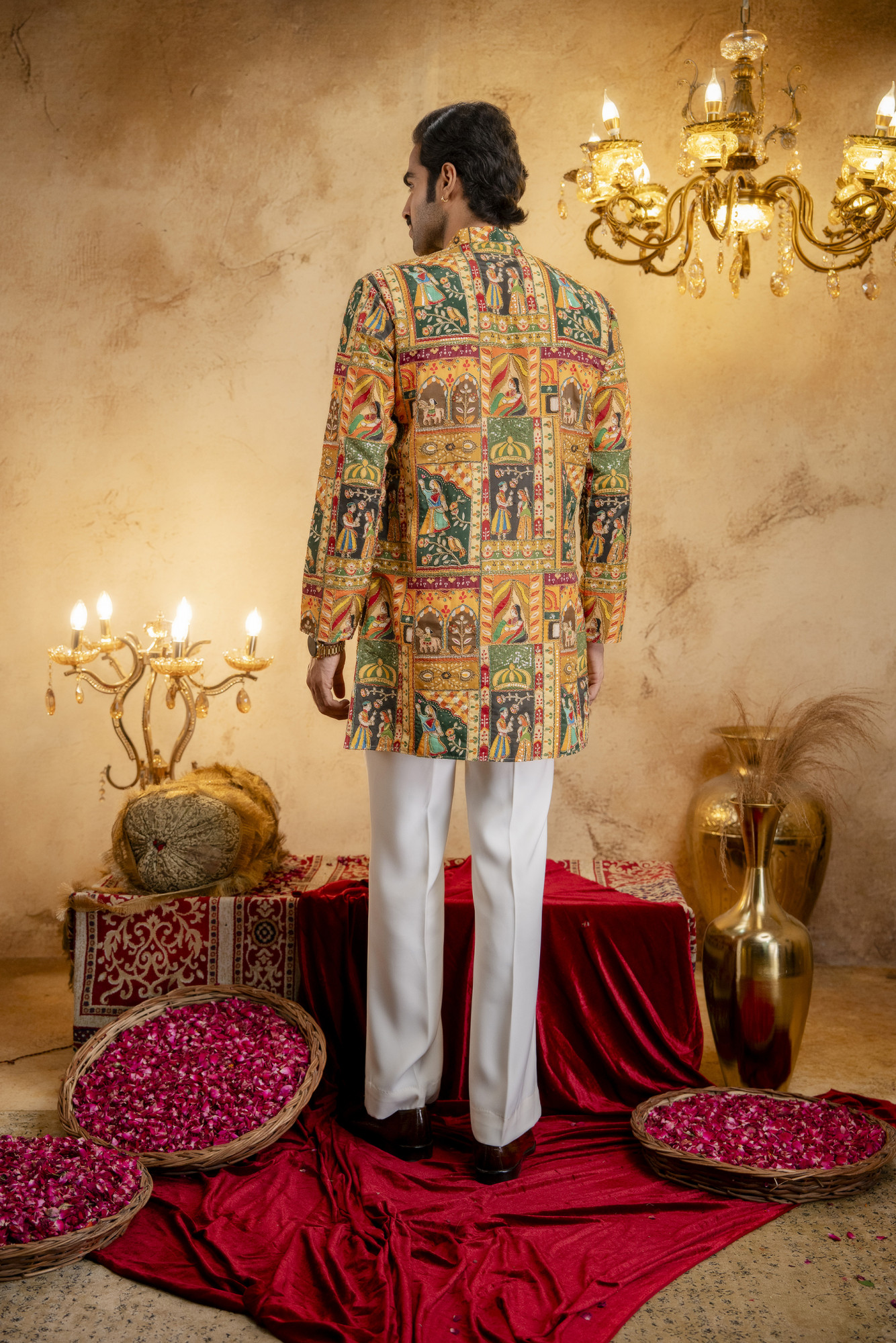 Foil Emboss Printed Kurta In Yellow