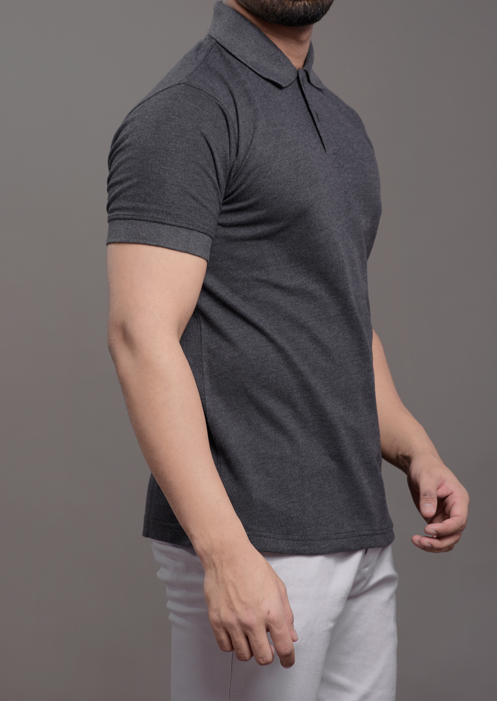 Mens Polo tshirt in solid grey