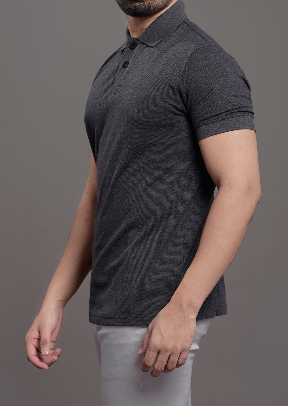 Mens Polo tshirt in solid grey