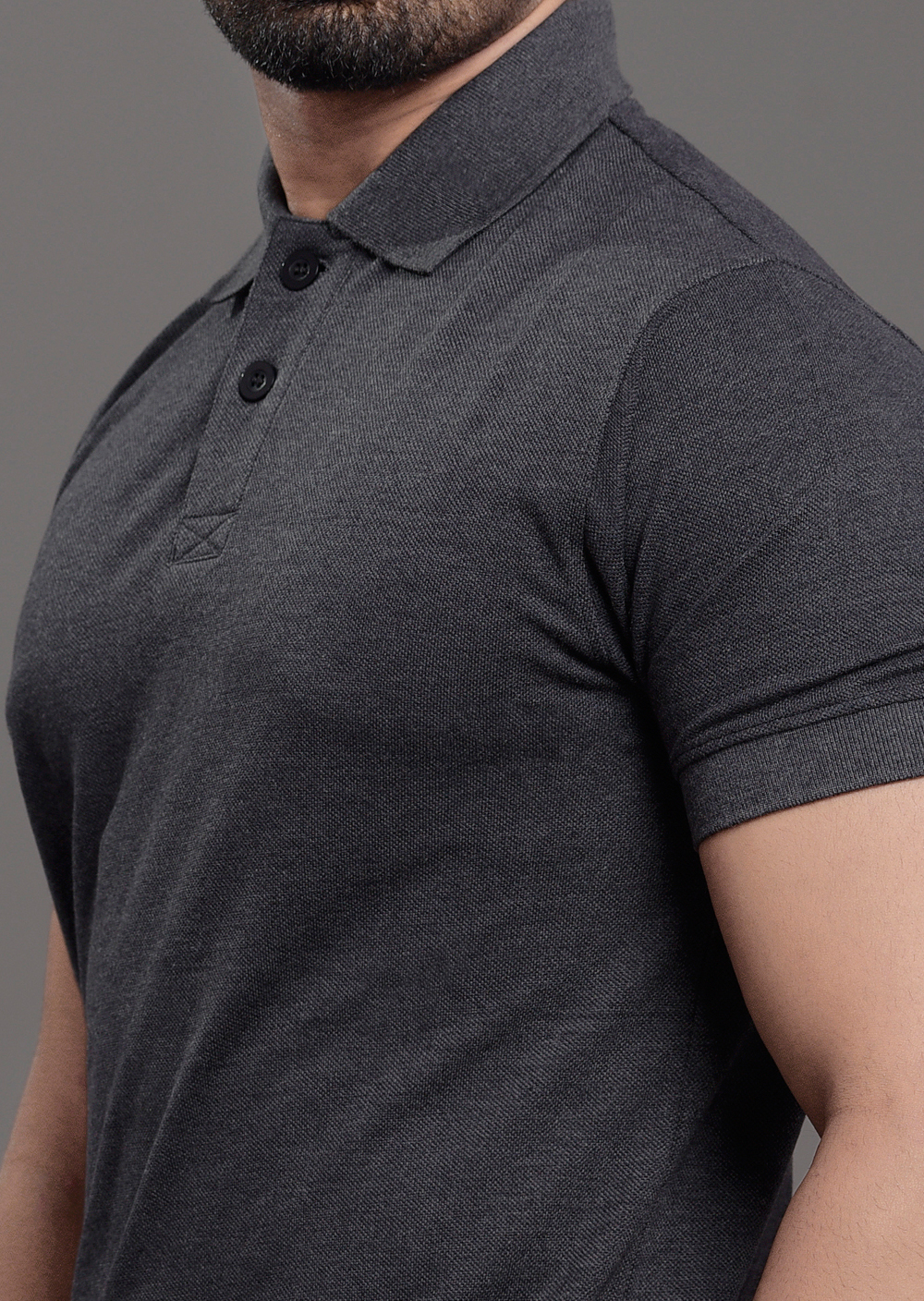 Mens Polo tshirt in solid grey