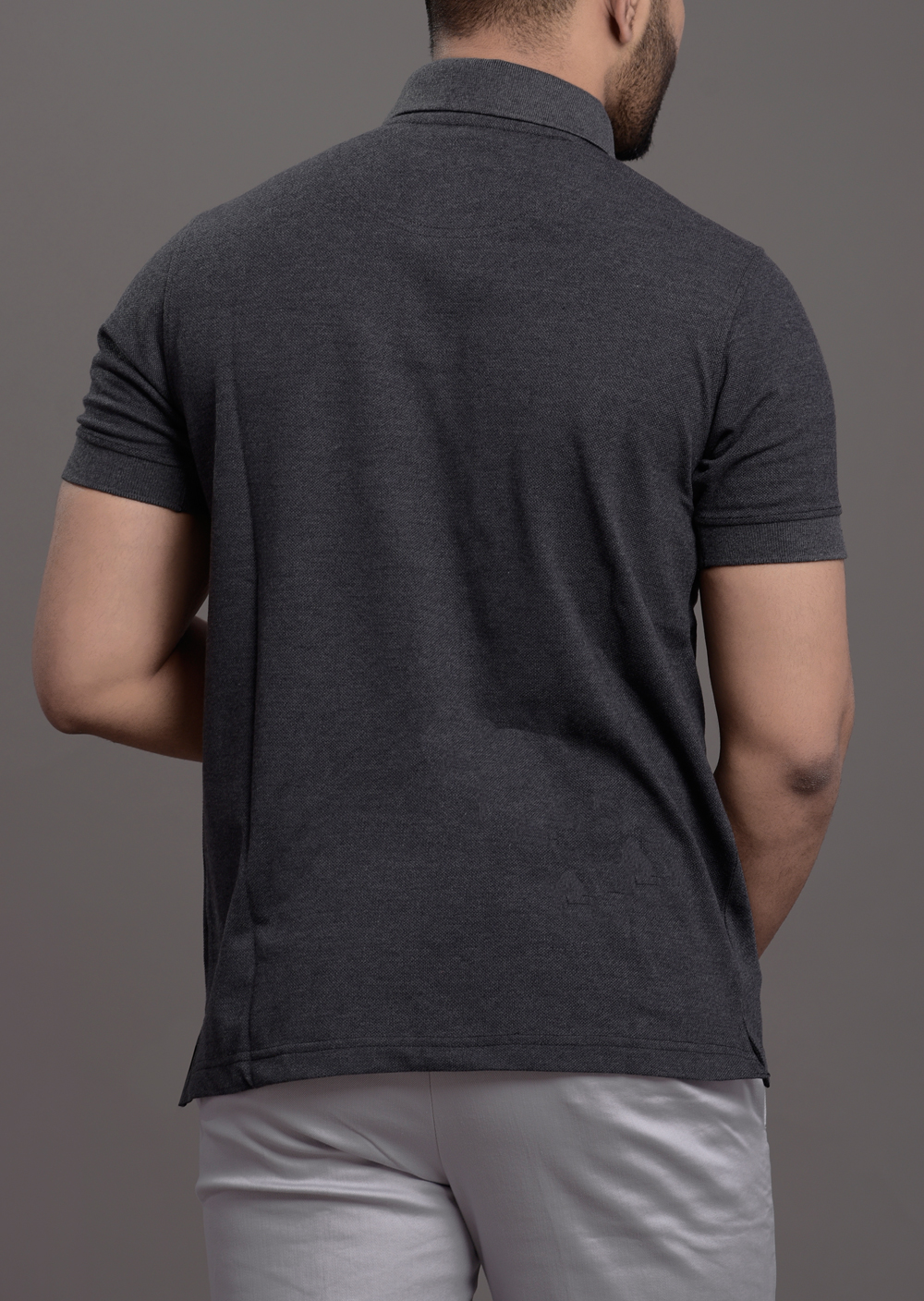 Mens Polo tshirt in solid grey