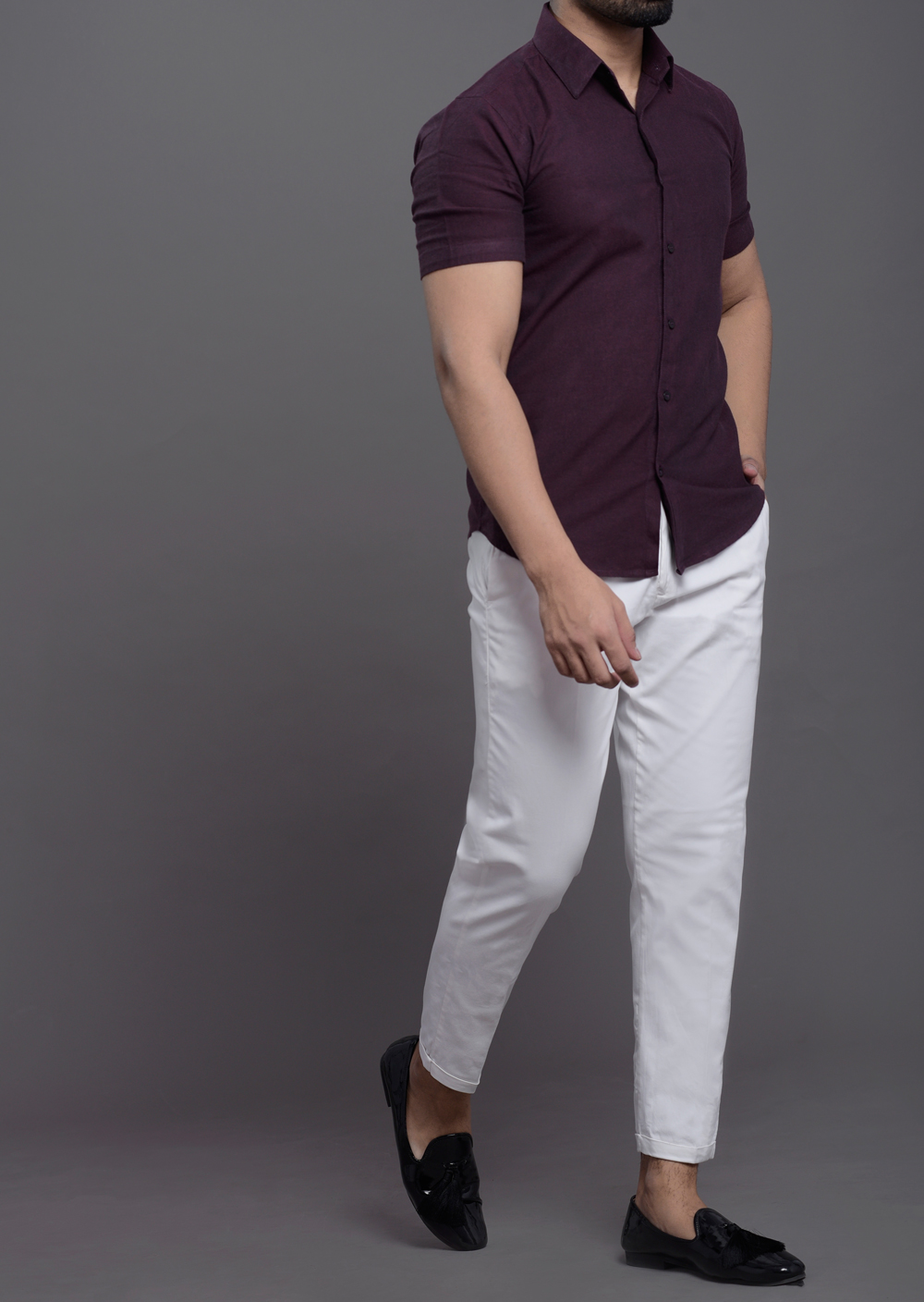 Mens Solid jam slim fit shirt