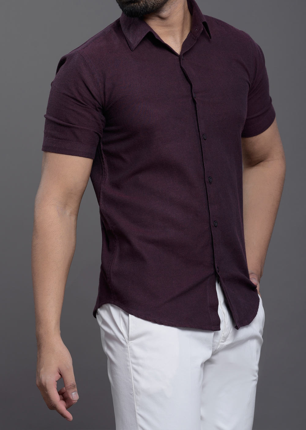 Mens Solid jam slim fit shirt