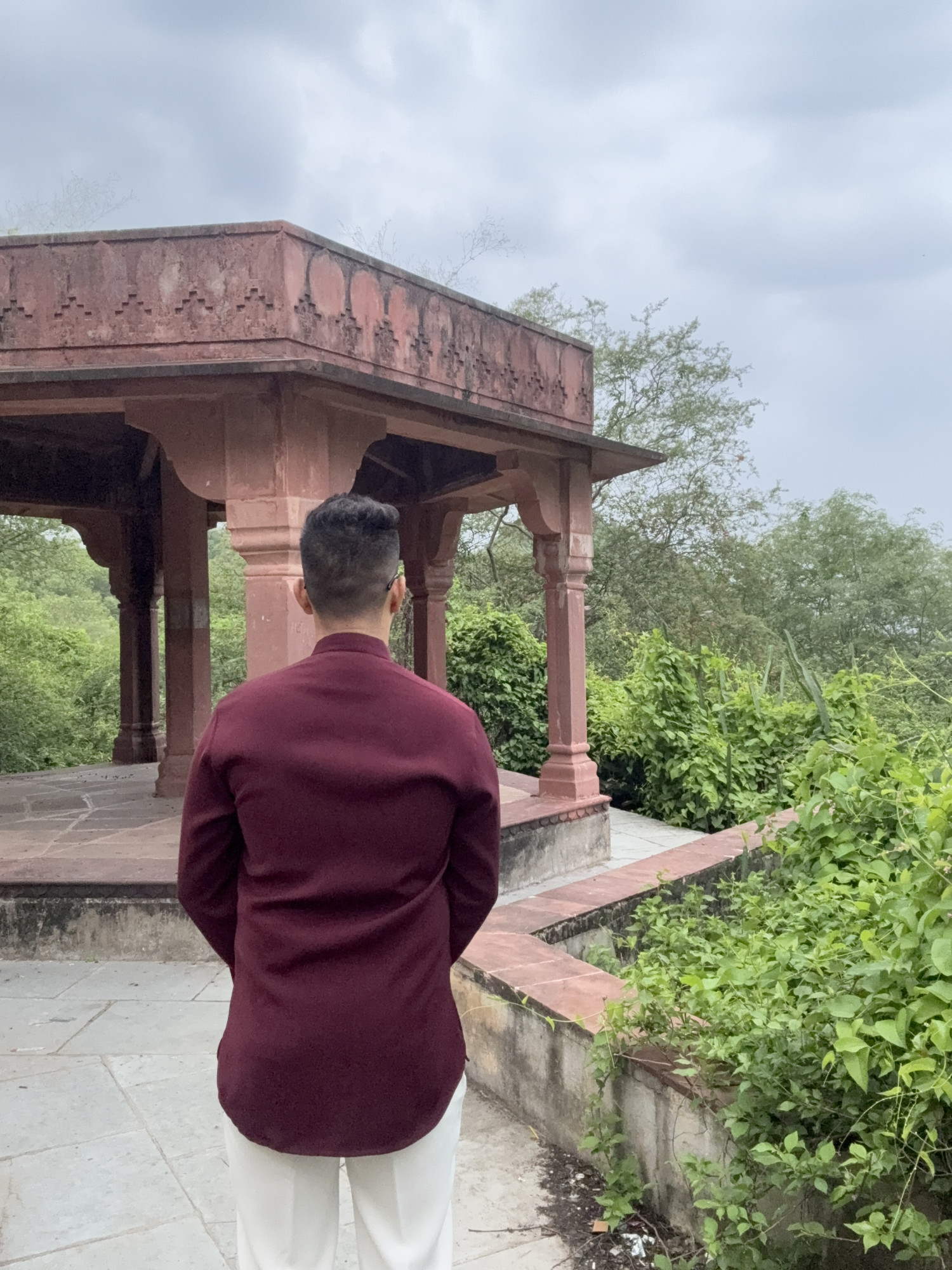 Japanese Draped Kurta In Wine