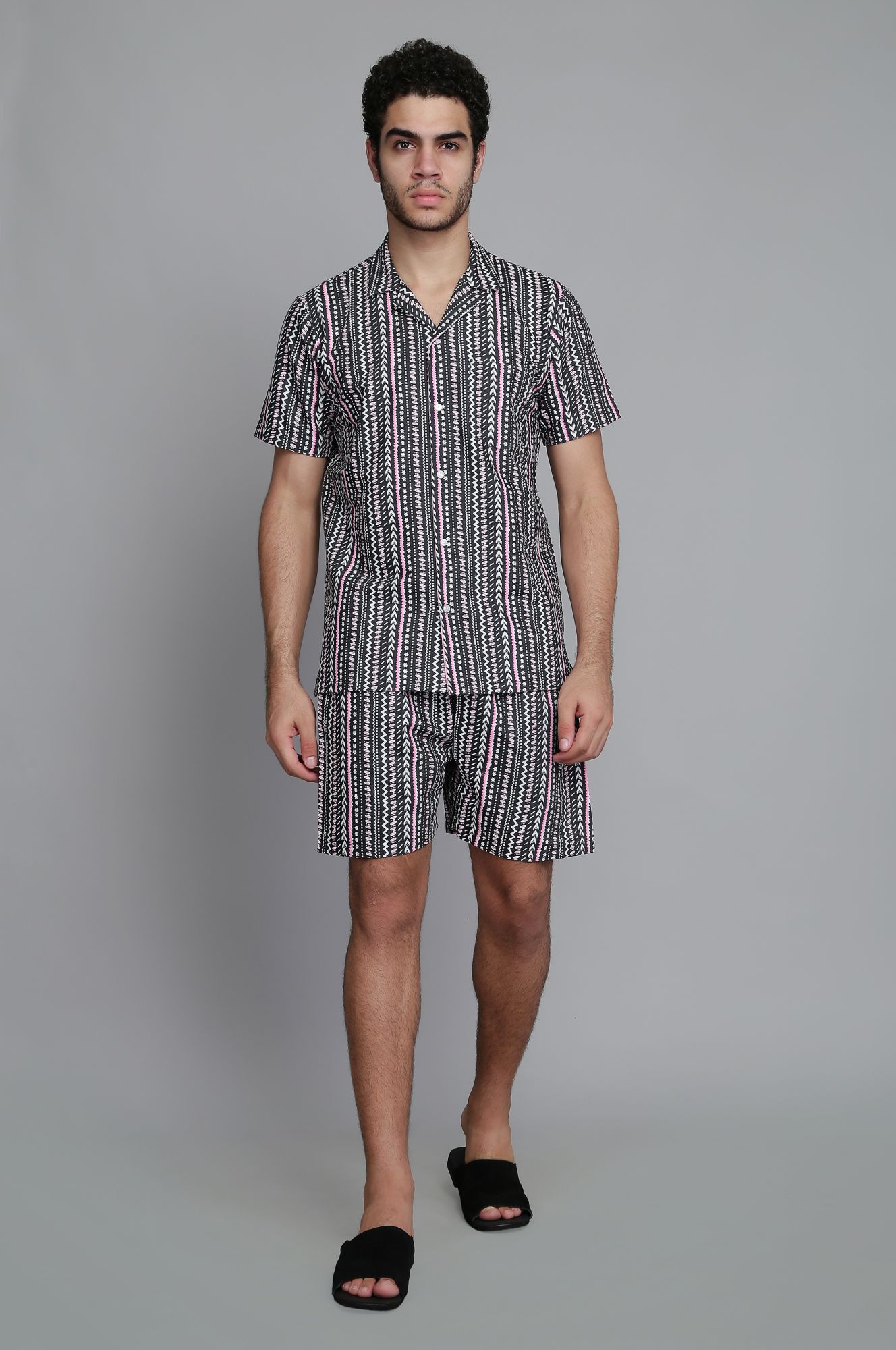 Mens Multicolor Striped Coords