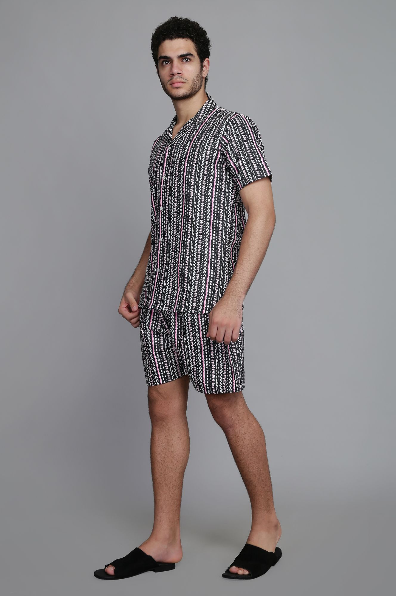 Mens Multicolor Striped Coords