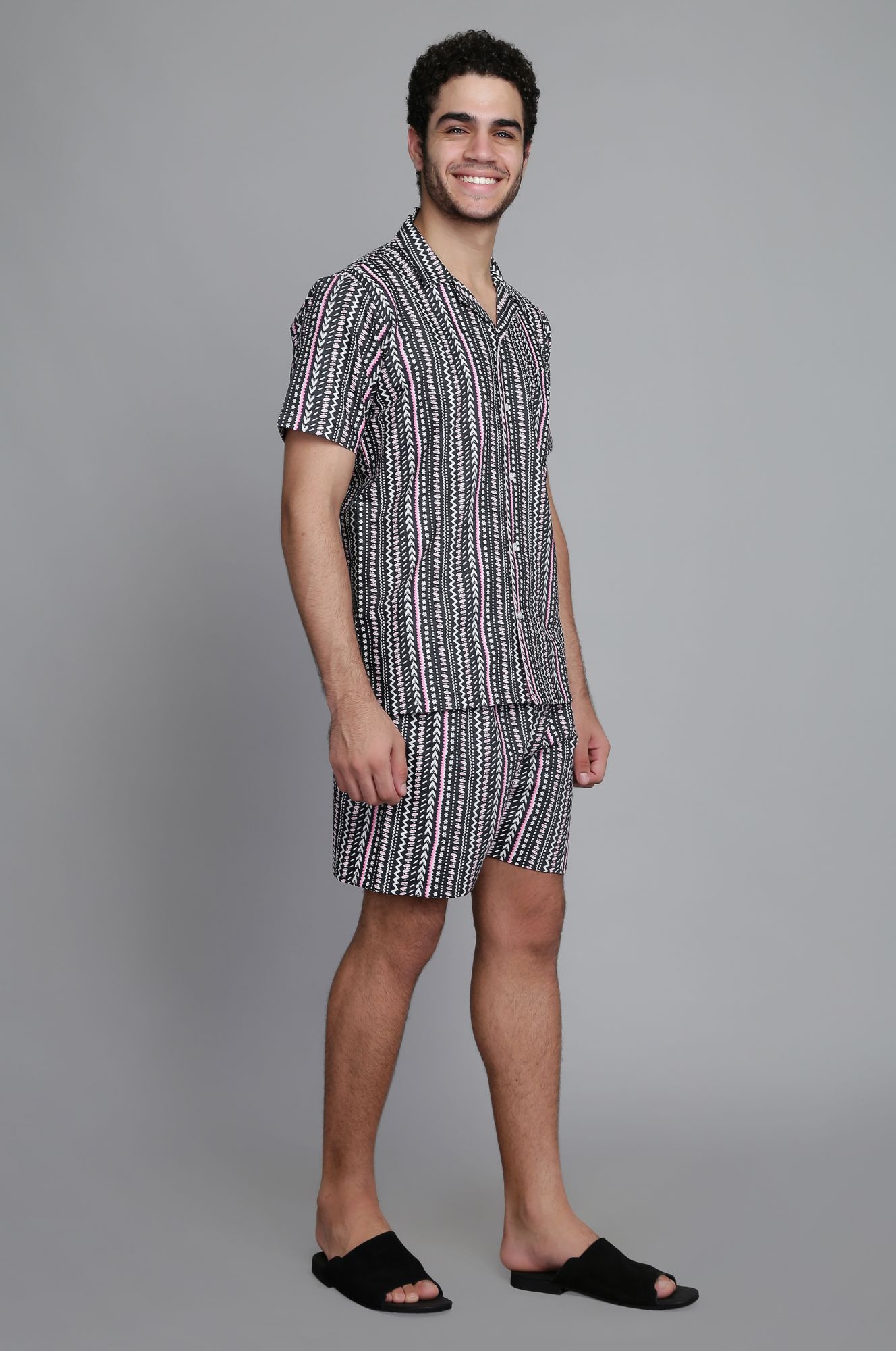 Mens Multicolor Striped Coords