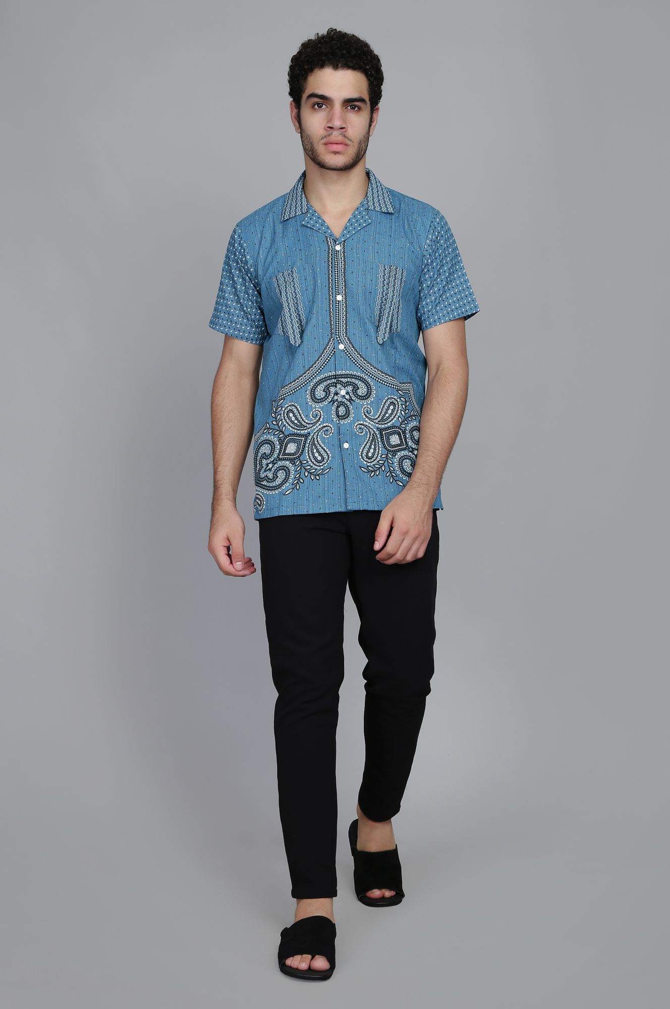 Mens Printed Straight Shirt