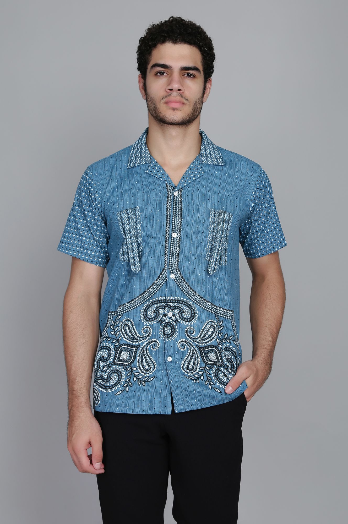 Mens Printed Straight Shirt