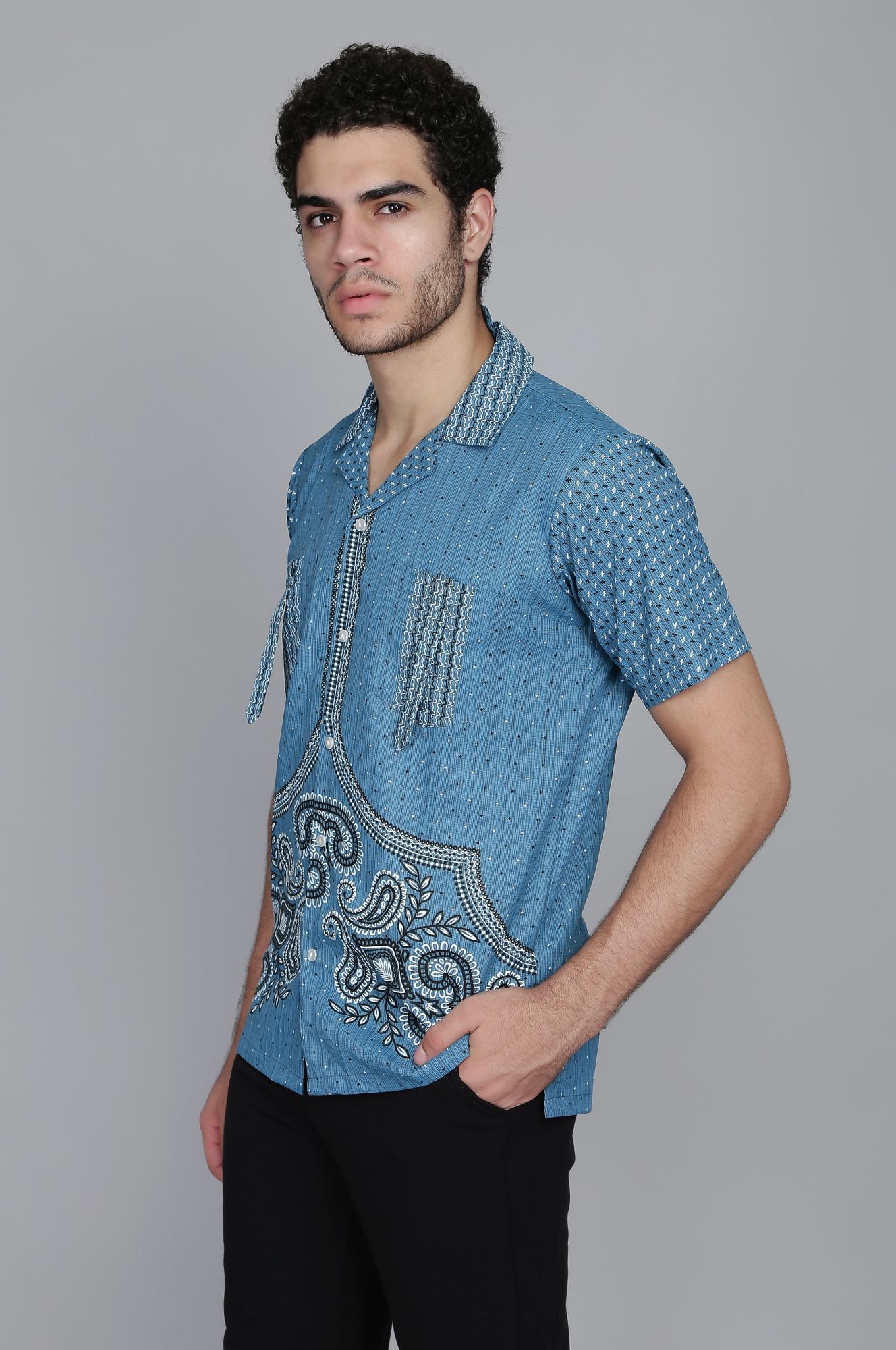 Mens Printed Straight Shirt