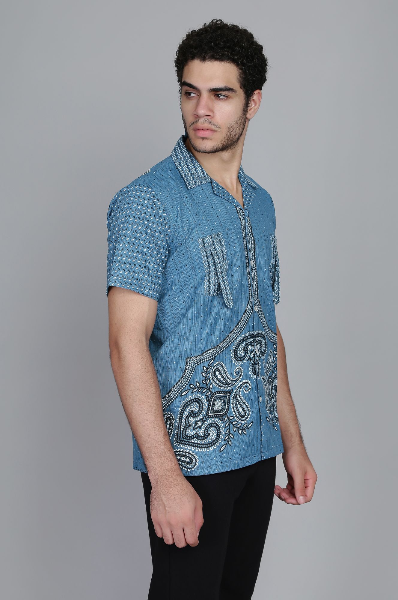 Mens Printed Straight Shirt