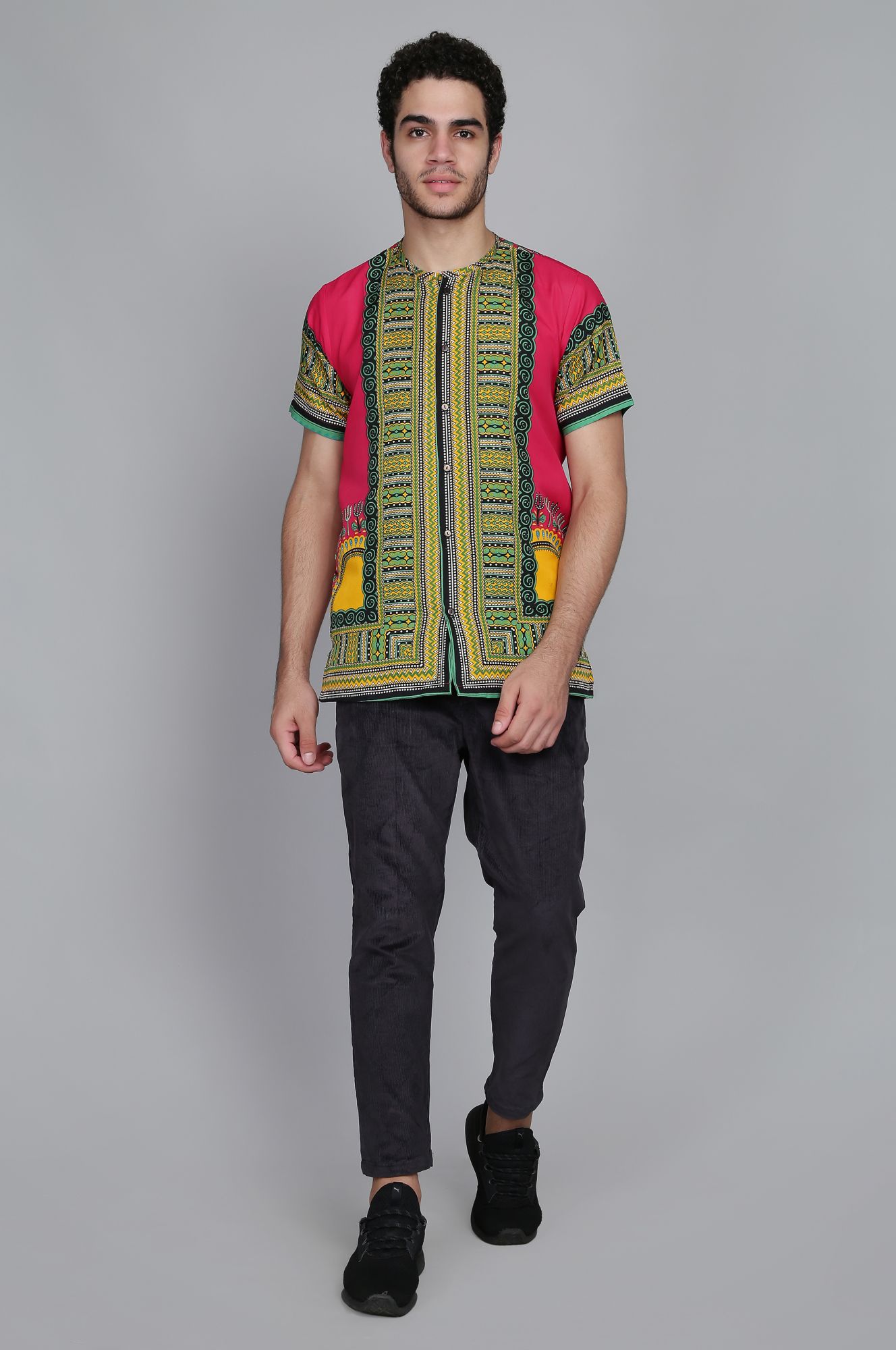 Mens No Collar Shirt