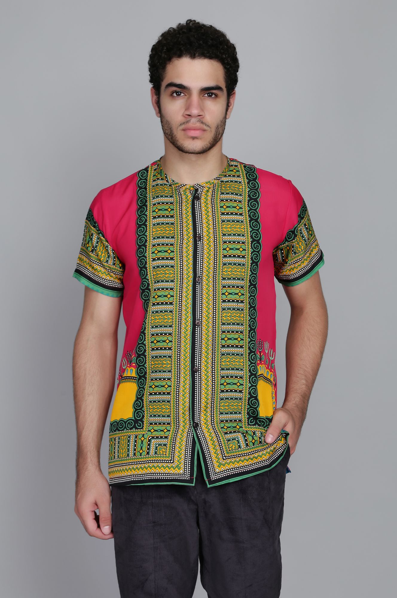 Mens No Collar Shirt