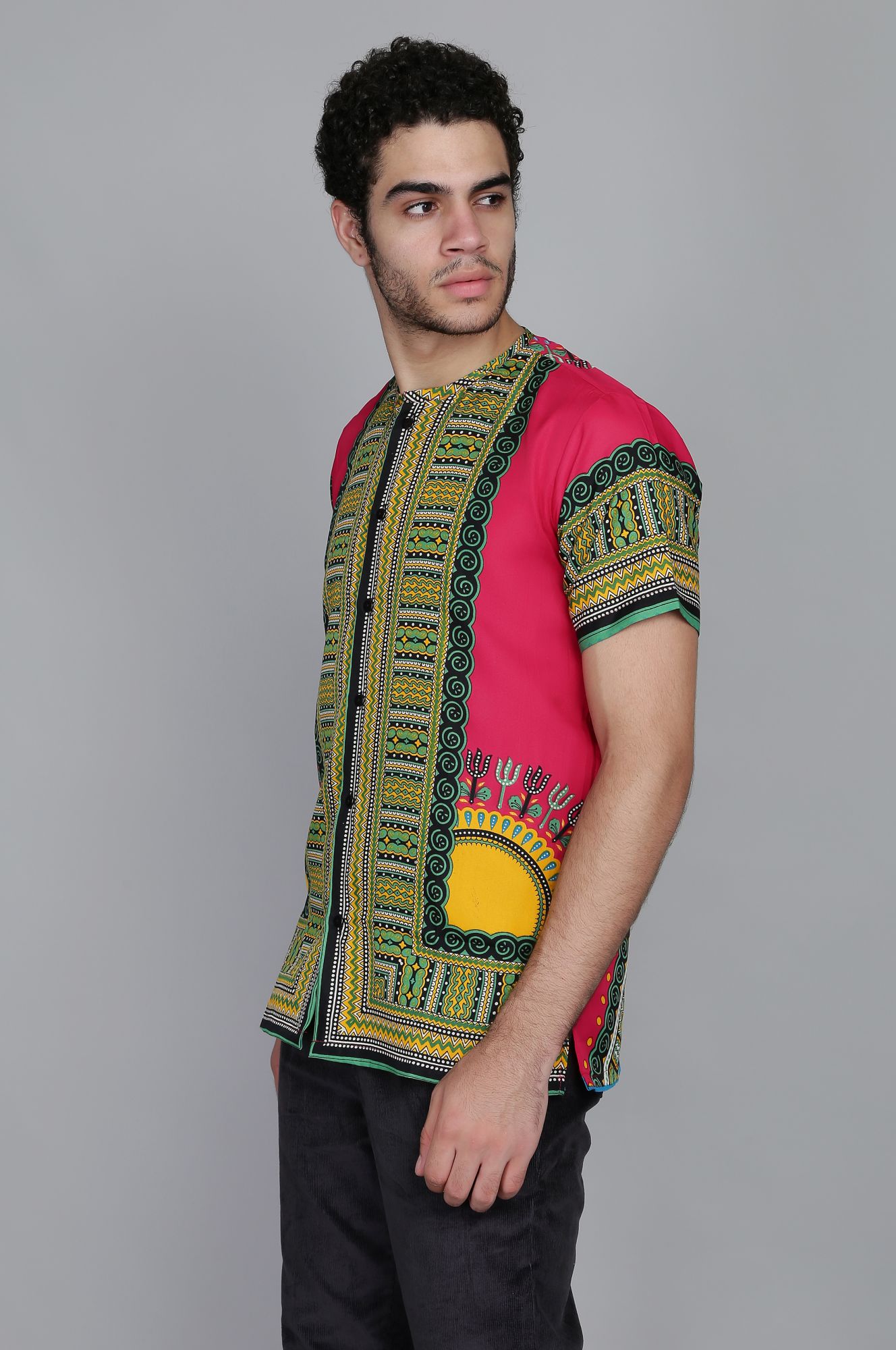 Mens No Collar Shirt