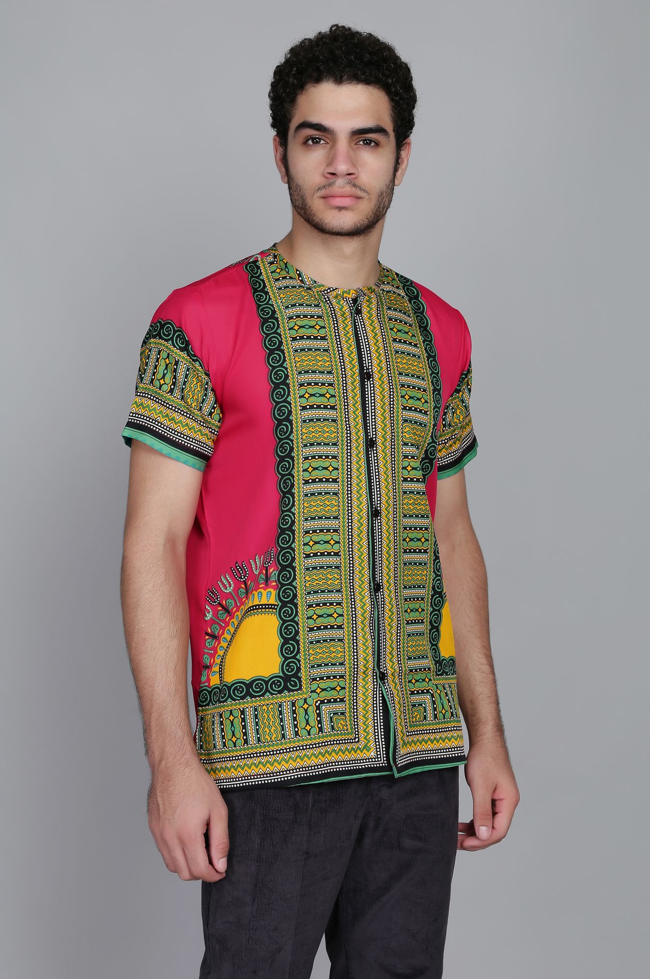 Mens No Collar Shirt