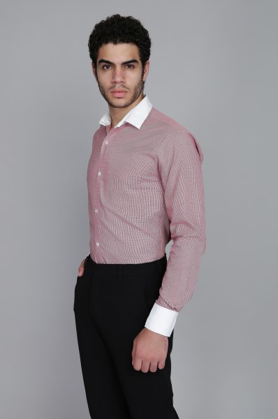 Image of Men's White Collar Printed Shirt