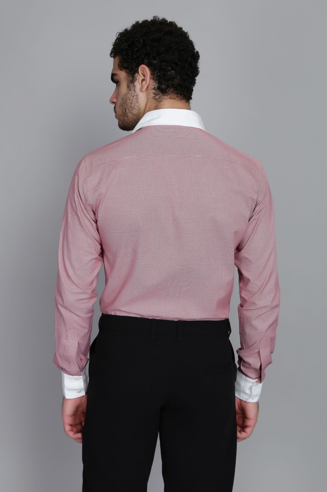 Mens White Collar Printed Shirt