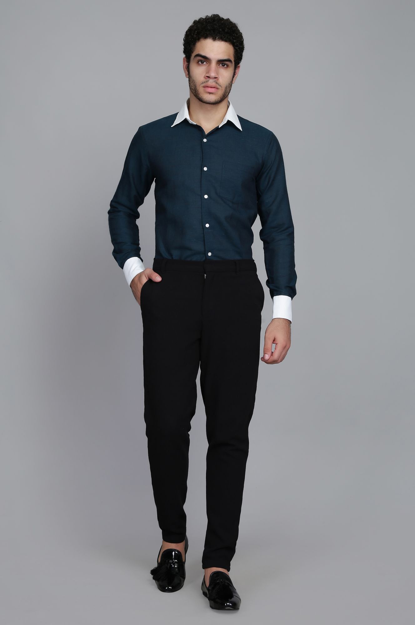 Mens The White collar Linen Shirt