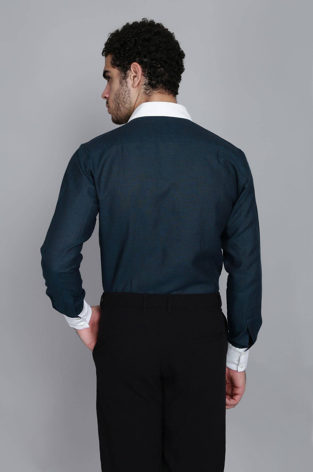 Mens The White collar Linen Shirt