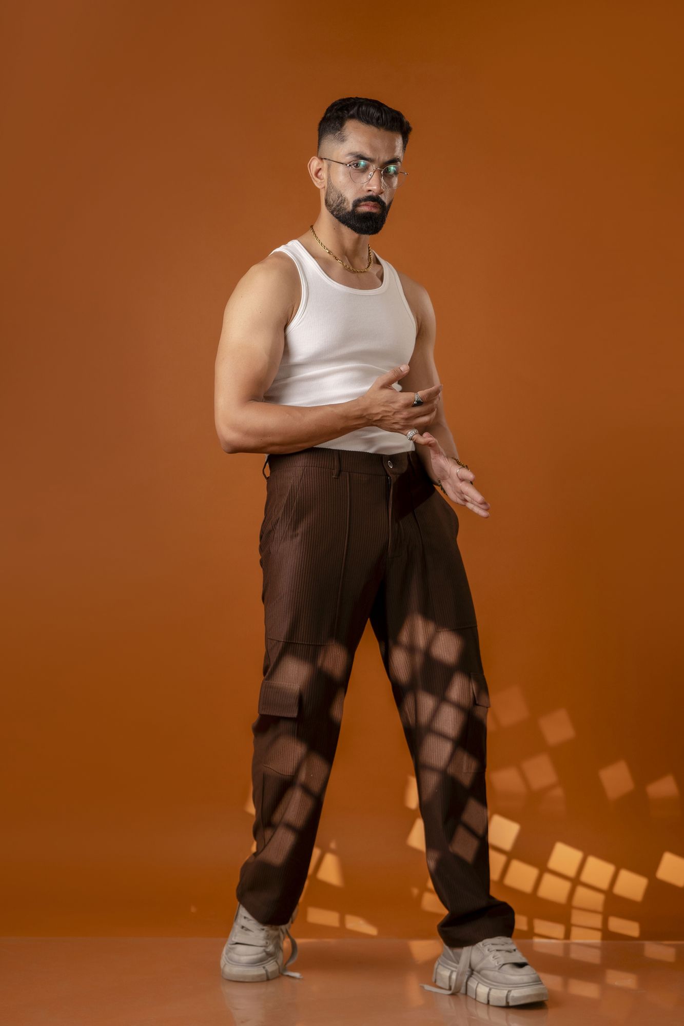 Brown Corduroy Cargo Pants