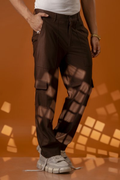Brown Corduroy Cargo Pants